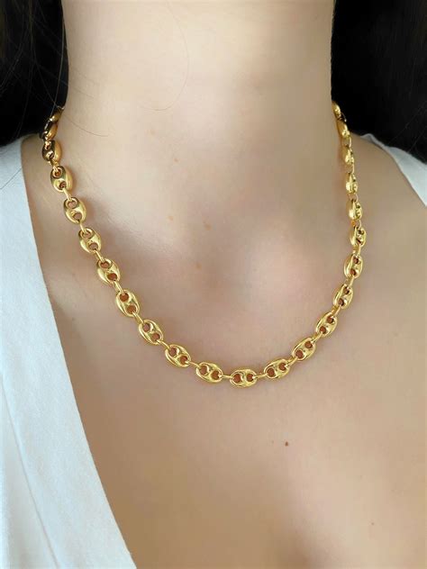 gucci marina chain necklace|gucci puffed mariner chain link.